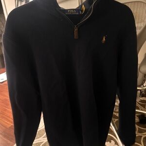 Polo by Ralph Lauren Men's Dark Blue Quarter Zip Sweater